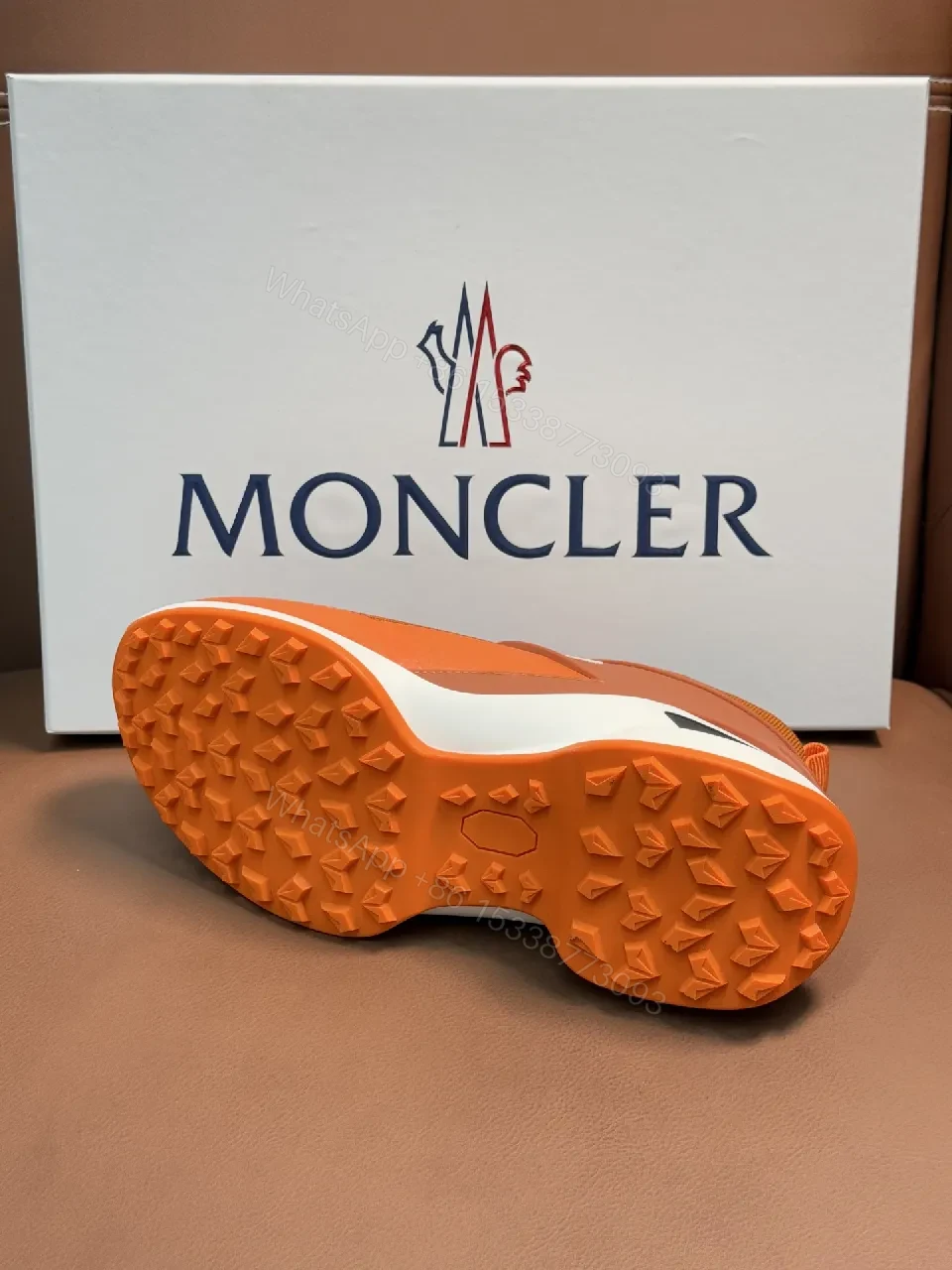 View 6 of Orange Mesh Knit Sneakers with Elastic Straps - Bold Comfort Street Style