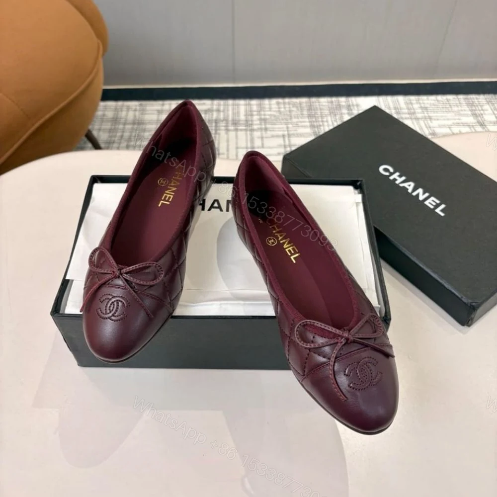 View 4 of Chanel Ballet Flats Dark Burgundy