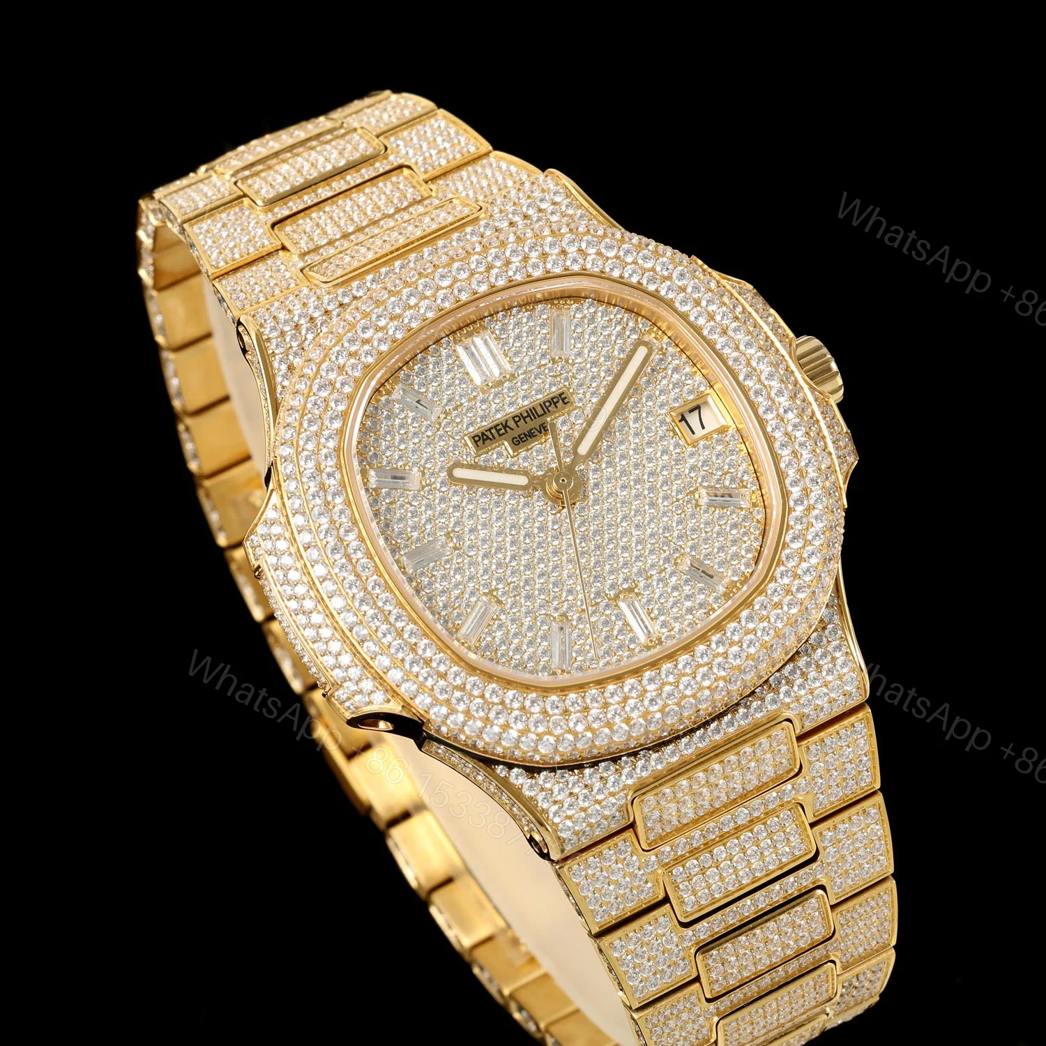 View 4 of Patek Philippe Nautilus 5711 Diamond Pavé Watch 40mm White Gold Edition AMG-PP-BD1-5711-DIAMOND-40
