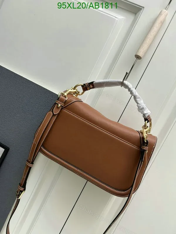 View 9 of Knockoff Gucci Blondie Smooth Brown Leather Shoulder Bag for Women PTF637