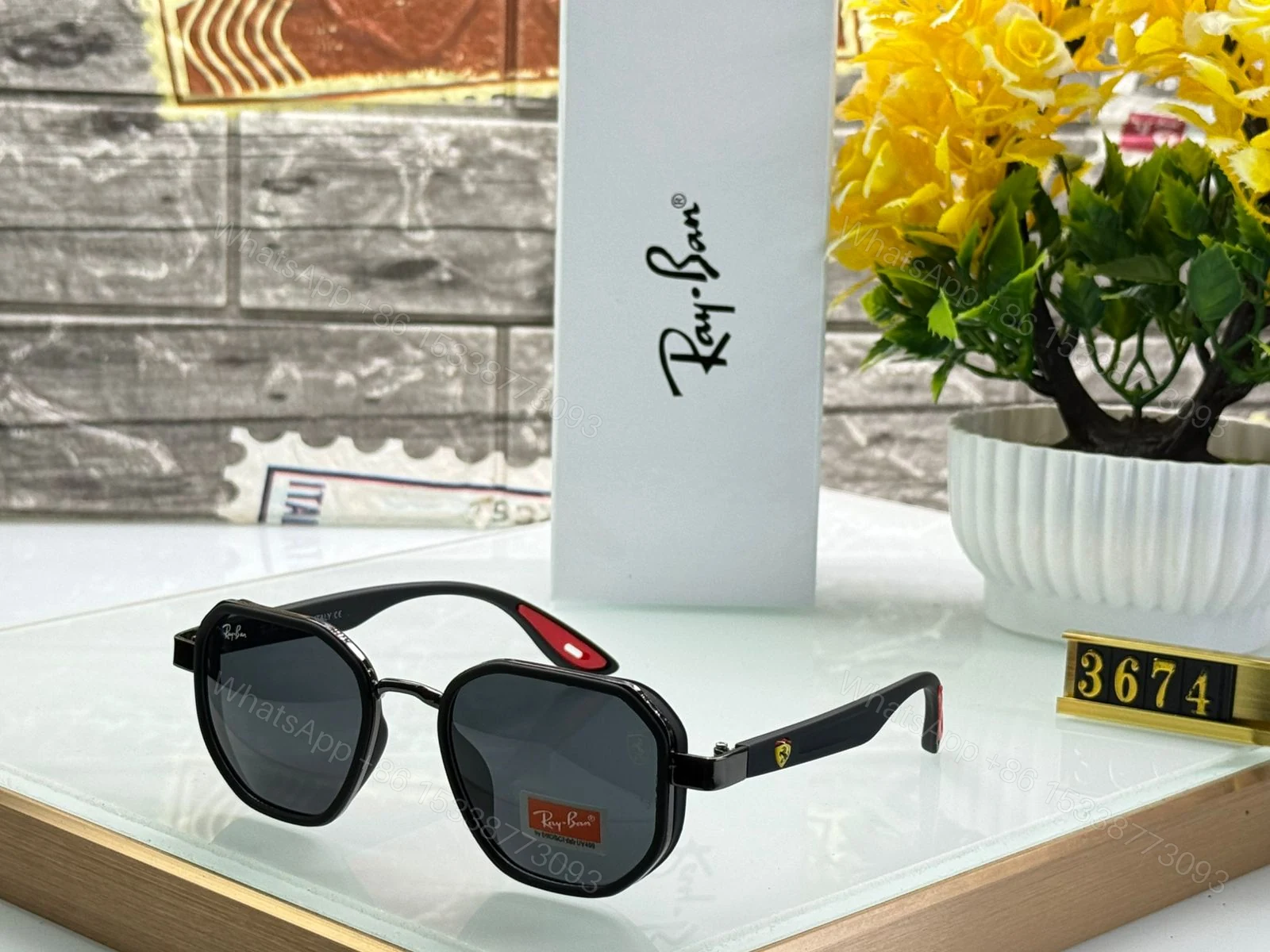 View 10 of Ray-Ban Octagon Ferrari Edition Green-Black Acetate