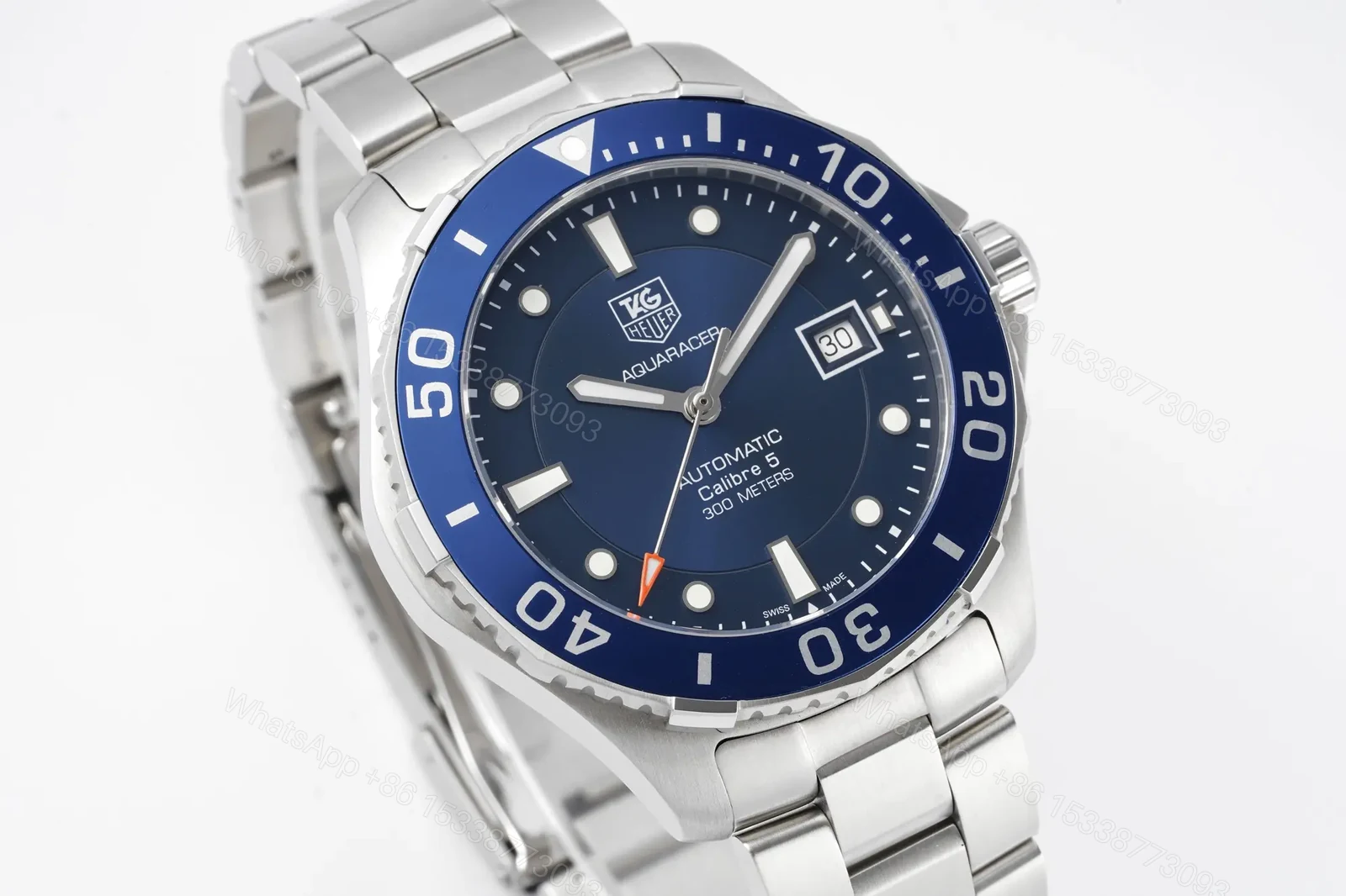 View 2 of TAG Heuer Super Series Automatic Watch – Blue Dial, Stainless Steel Bracelet, Diver Style