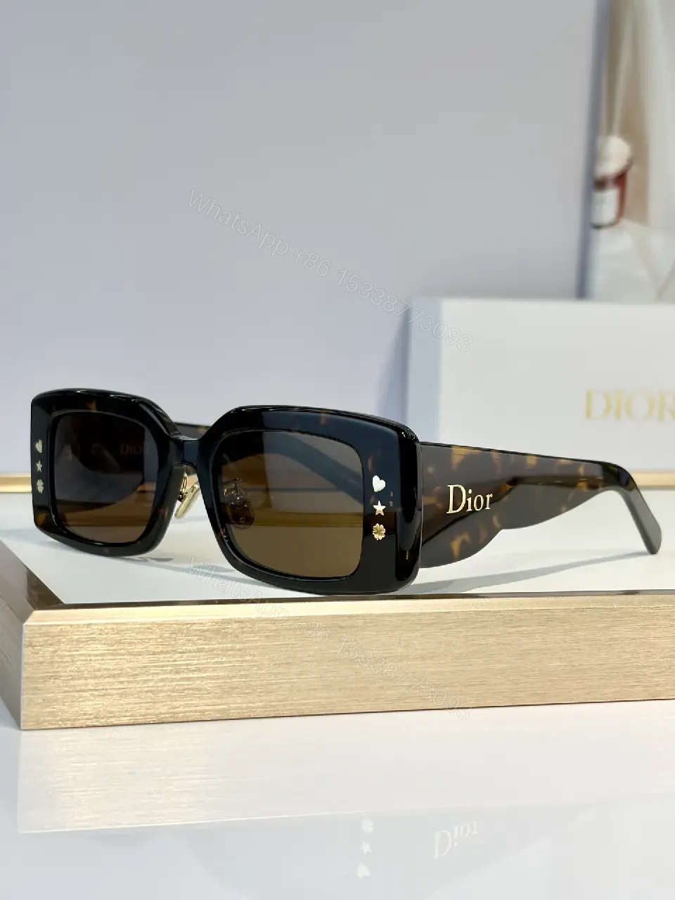 View 5 of Oversized Black Gold Sunglasses – Luxe Dior-Inspired Glam
