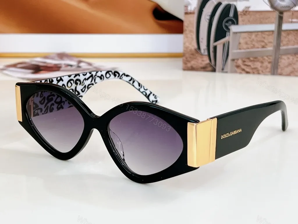 View 2 of Oversized Cat-Eye Sunglasses: Black, Gold Accents, Designer-Inspired