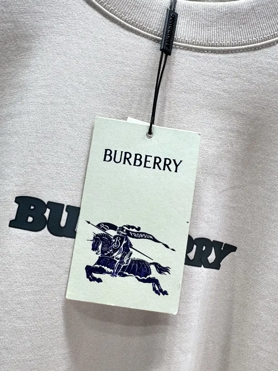 View 2 of Light Beige Off-White Loose Tee with Chest Logo, Short Sleeves