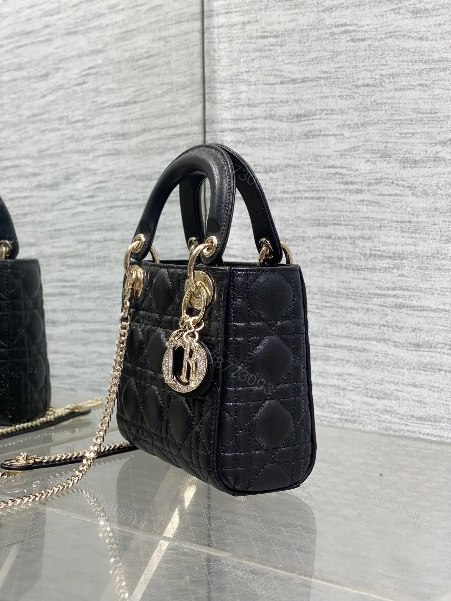 View 4 of Christian Dior Mini Lady Dior bag in Black
