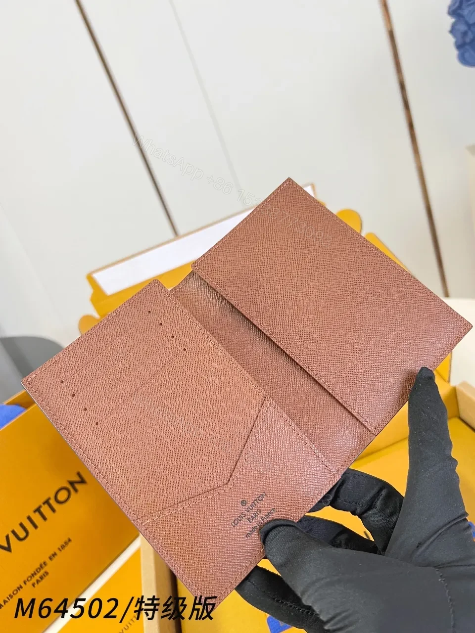 View 4 of Bold Monogram Wallet in Classic Brown – Signature Pattern Card Holder