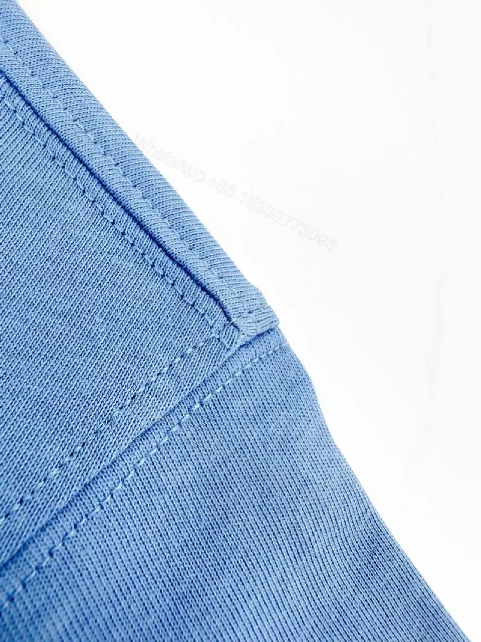 View 4 of Light Blue Short-Sleeve Crew Neck Tee with Black Horse Logo