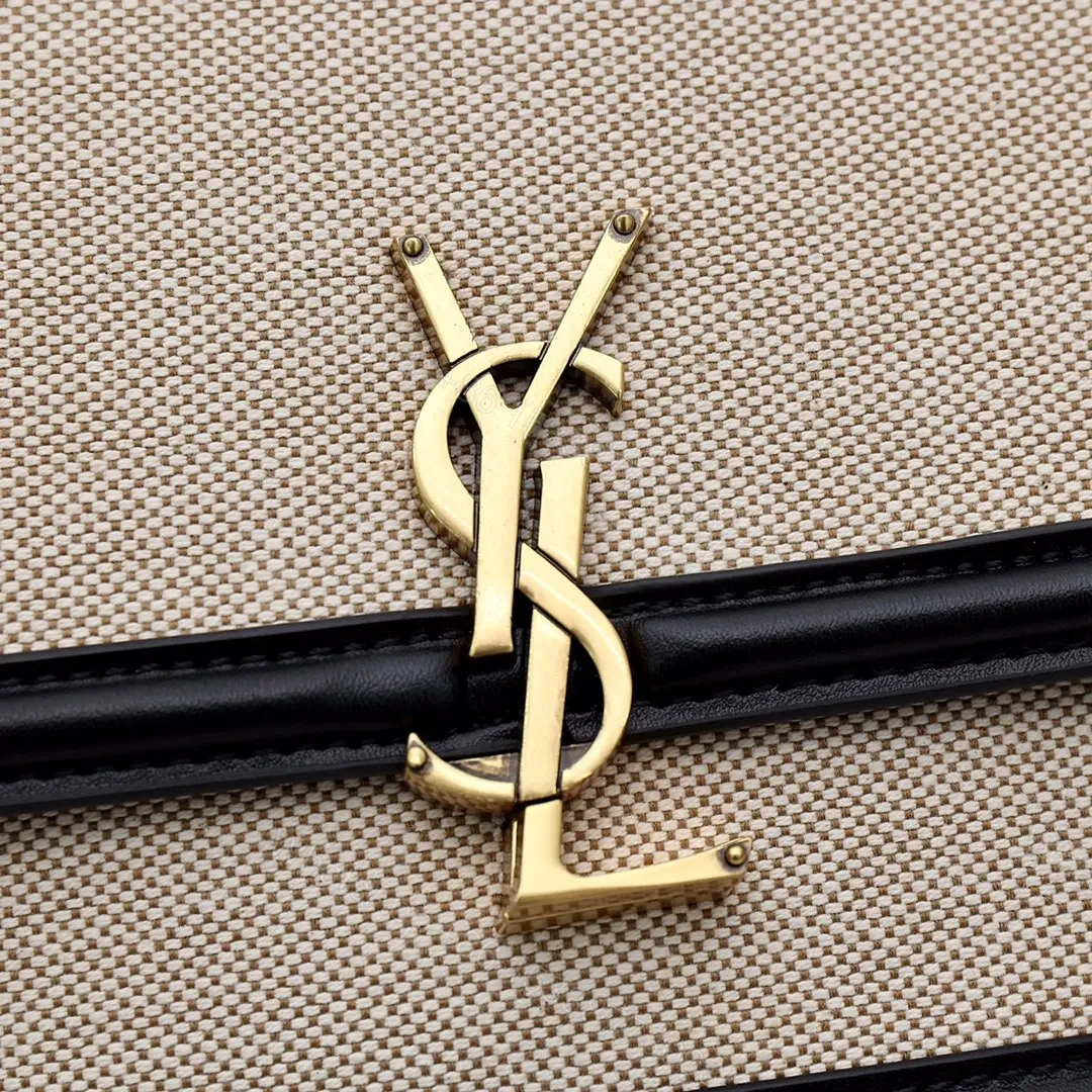 View 3 of SAINT LAURENT Solferino Medium Cotton And Leather Shoulder Bag