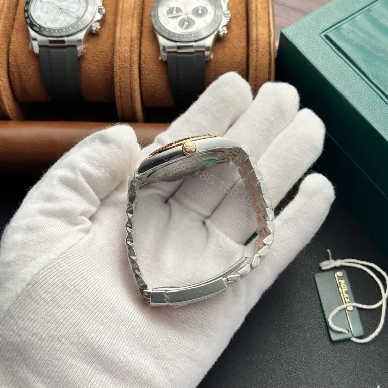 View 5 of Replica Rolex Datejust 41 Grey Dial Rose Gold & Steel