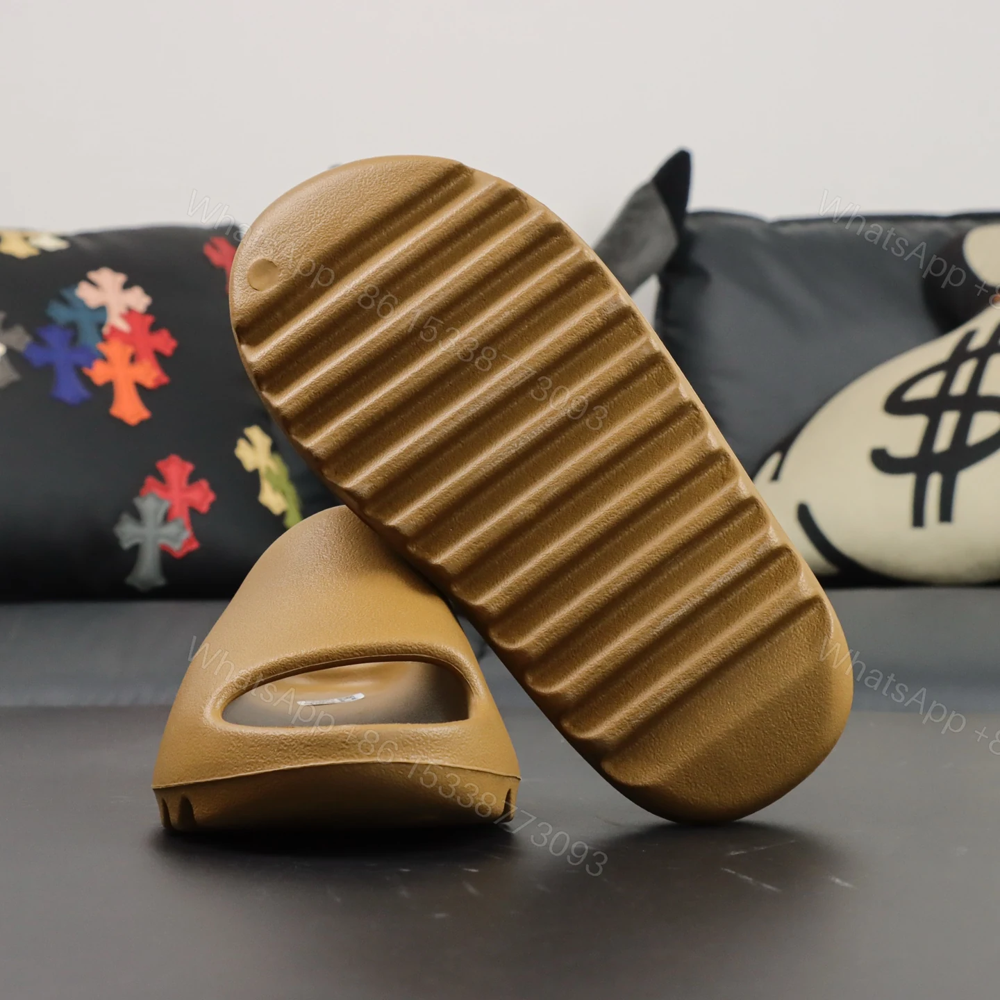 View 3 of UA Yeezy Slide “Ochre” Reps
