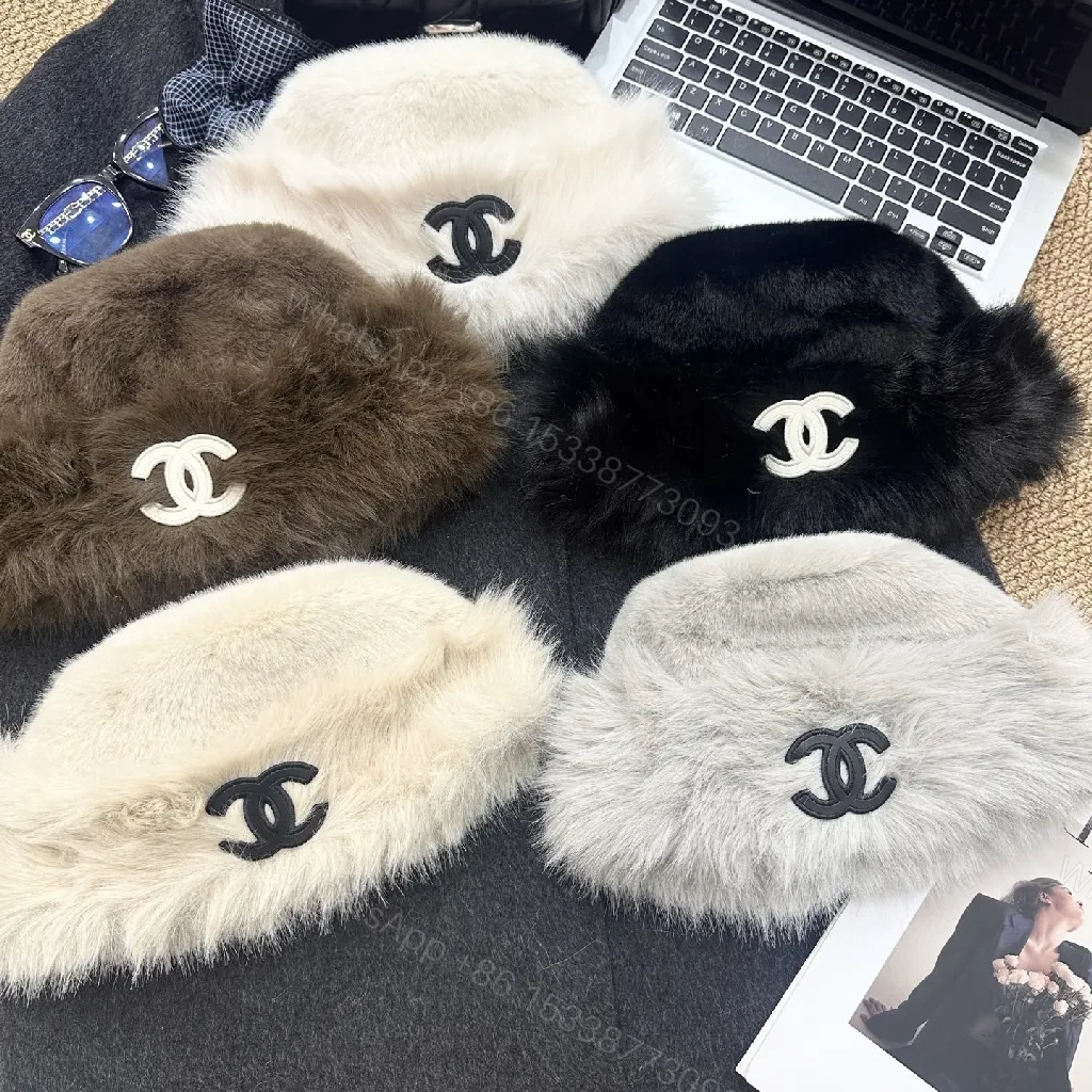 View 2 of Lux Faux Fur Trim Beanie: Timeless Softness & Subtle Logo Accent
