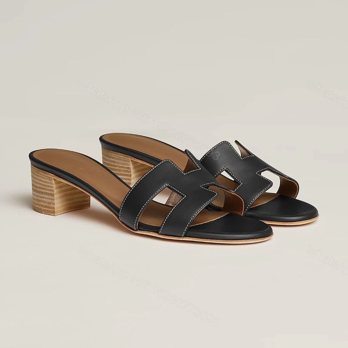View 4 of BUY HERMES FIRST COPY BLOCK HEELS FOR WOMEN