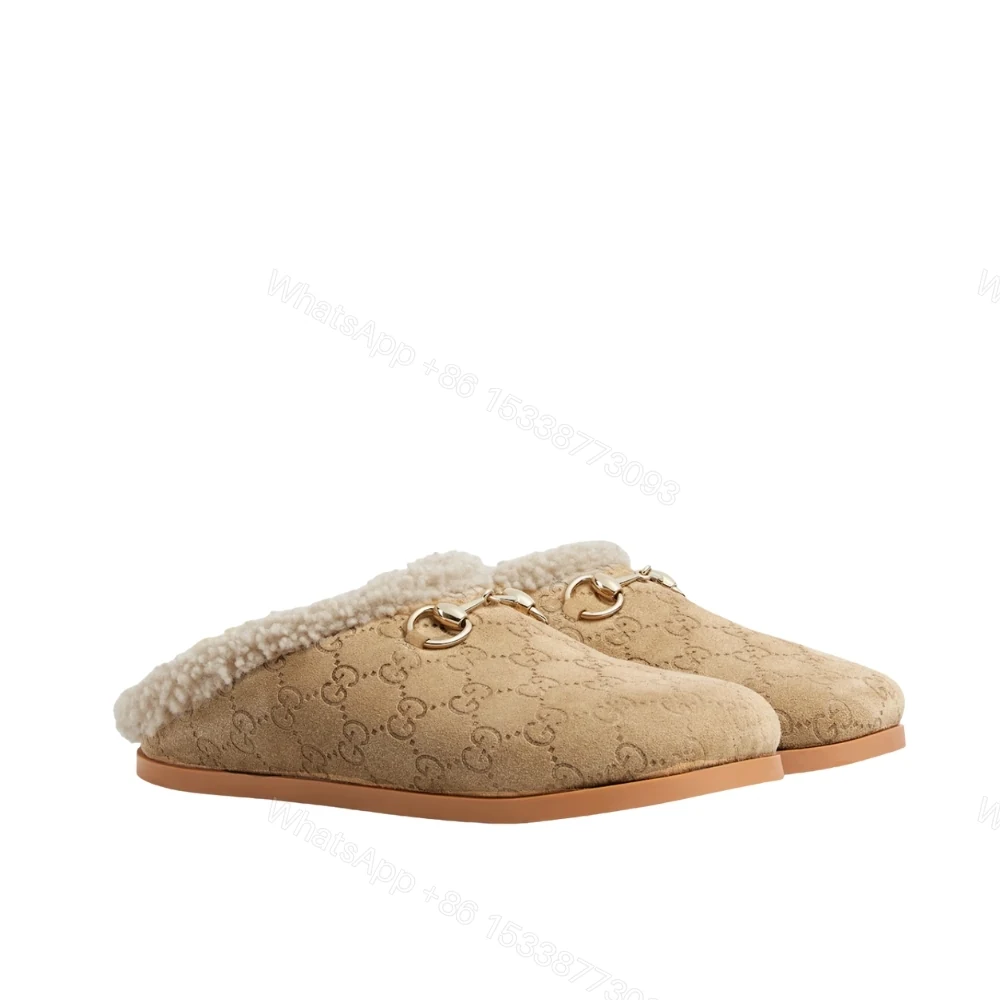 Gucci Women Mule With Horsebit Beige Gg — view 1