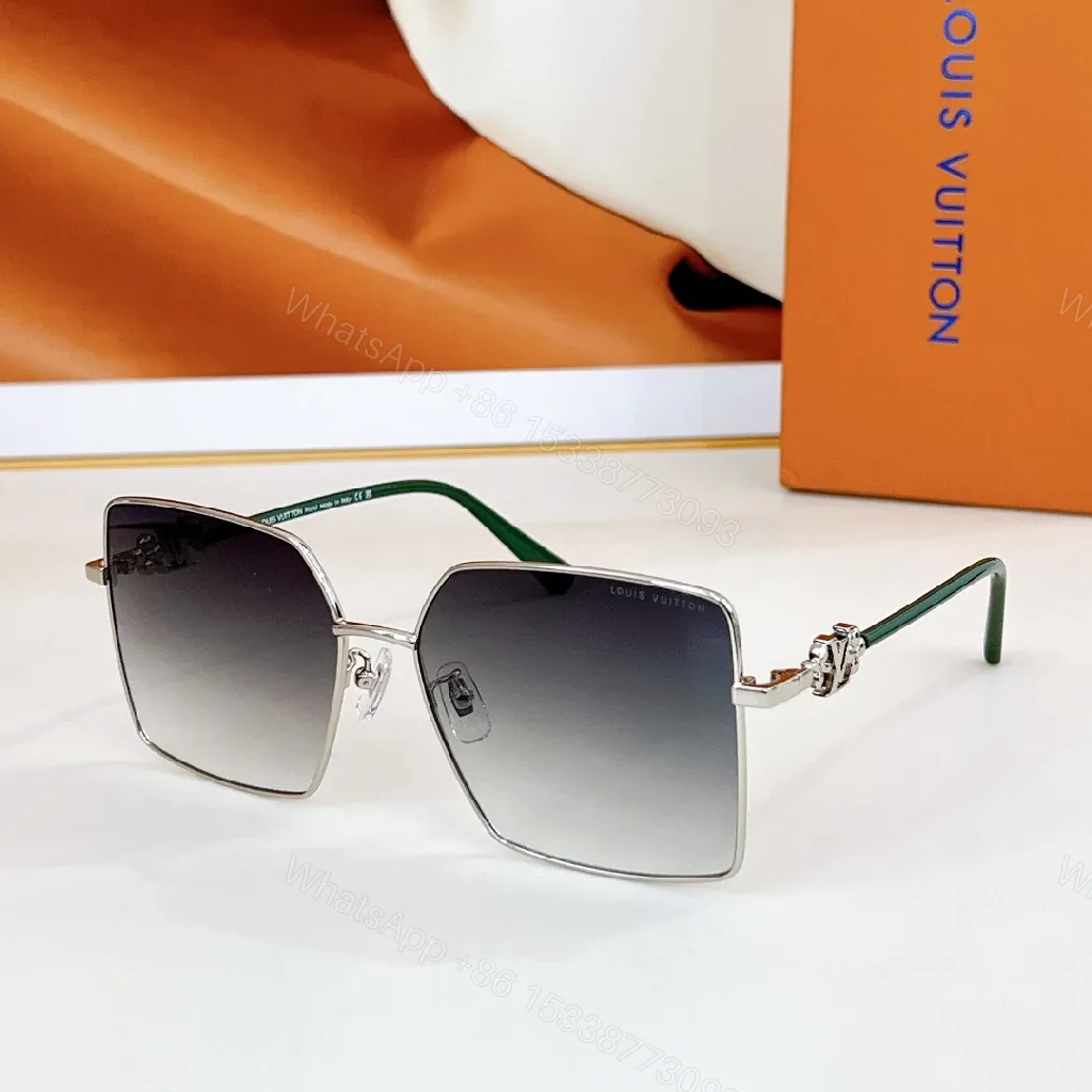 View 5 of Square-Frame Sunglasses Monogram Pattern Luxury Shades