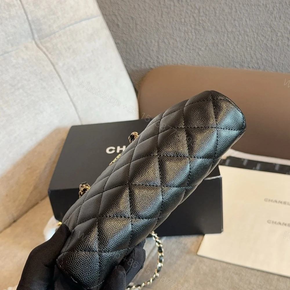 View 5 of Chanel Clutch With Strap Gold Metal In Black 20Cm