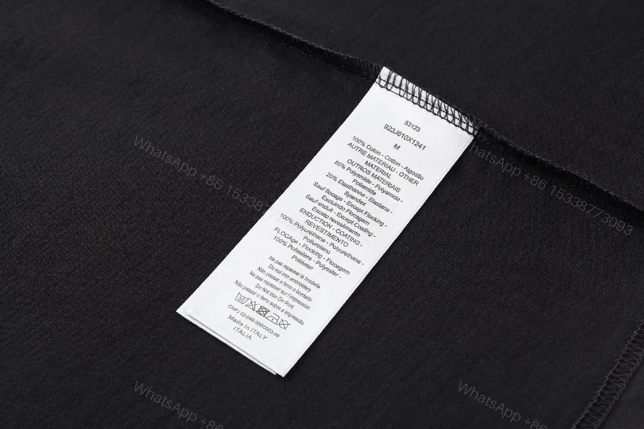 View 9 of Black Cotton Blend Tee — Luxury Graphic, Minimalist Edge