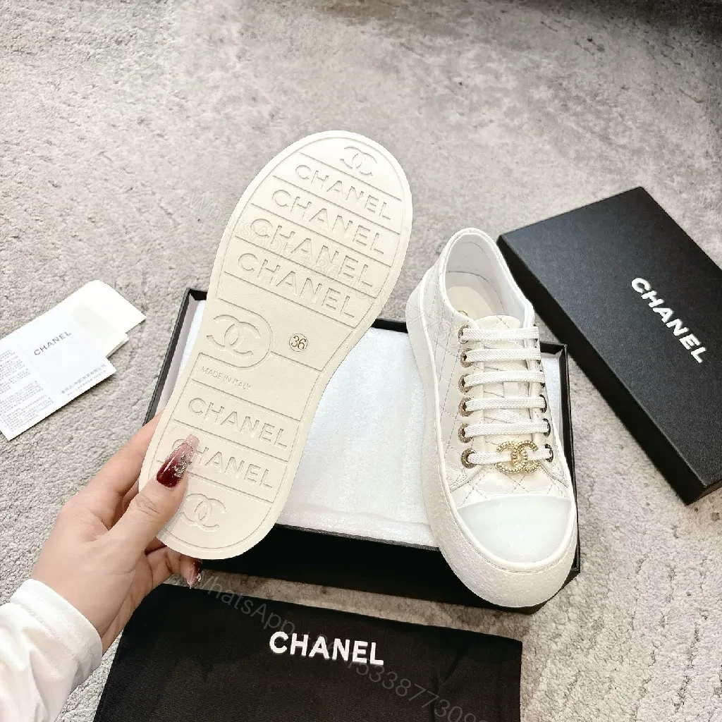 View 2 of White Quilted Leather Sneakers, Luxury Everyday Style, Cushioned Comfort