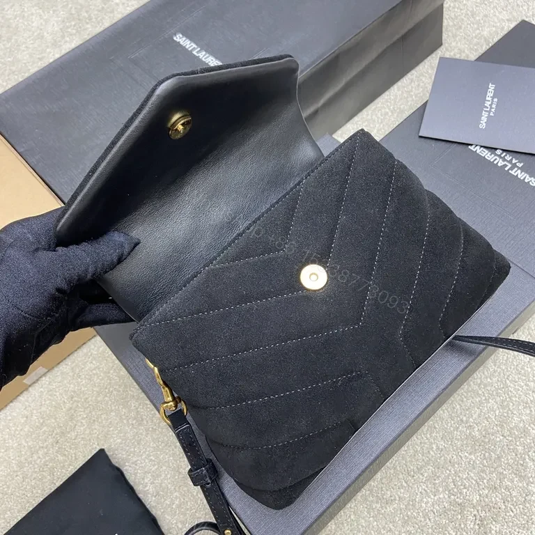 View 3 of Velvet Gold-YSL Crossbody: Structured Luxury Bag