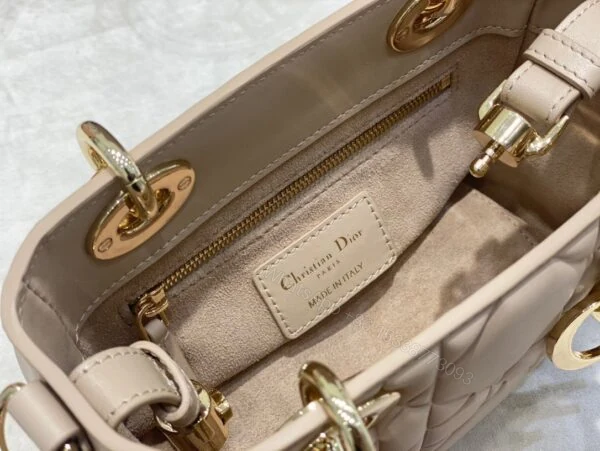 View 5 of Dior Lady Women’s Handbag Beige Super Smooth Leather 20x13x8cm