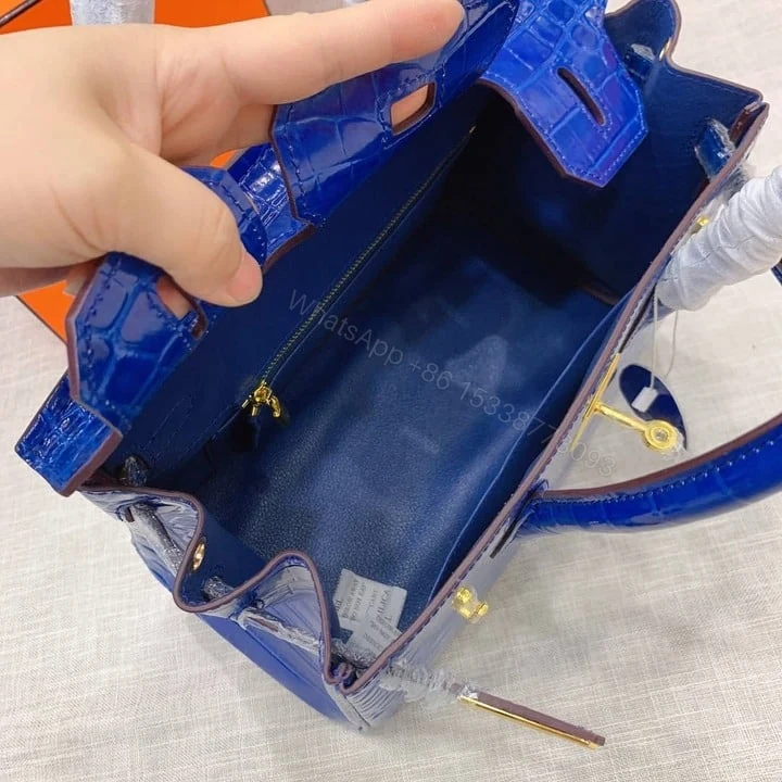View 5 of Hermes Birkin 30 Crocodile Gold-Toned Hardware Dark Blue 30Cm