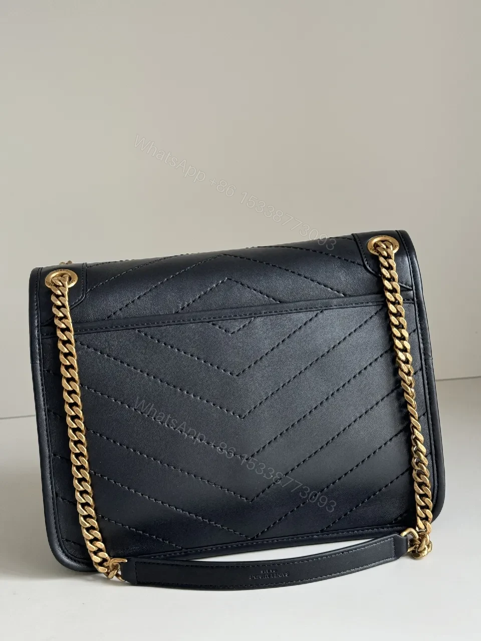 View 5 of Quilted Leather Crossbody Bag, Classic Black, Minimalist Luxe