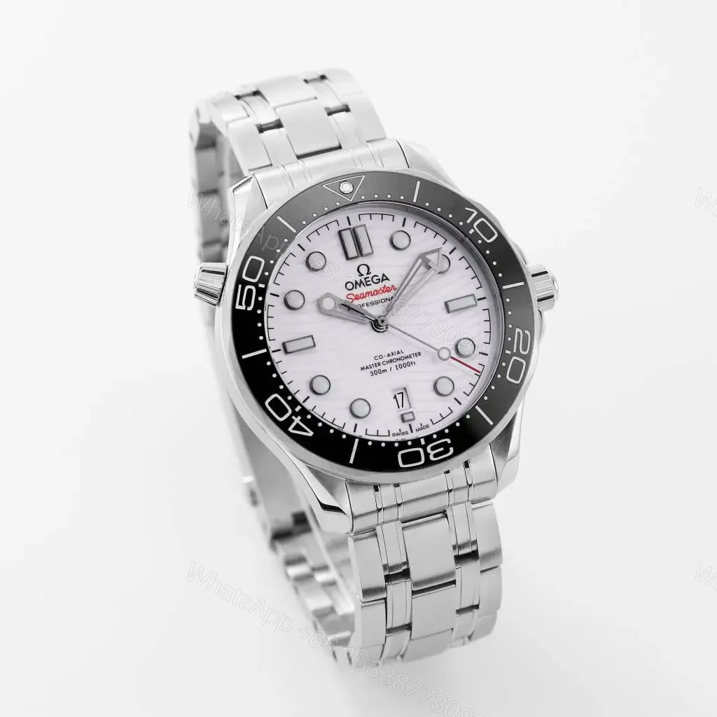 View 3 of Omega Seamaster 300M Replica Watch Silver Stainless Steel White Dial 42mm Custom 8800 Movement
