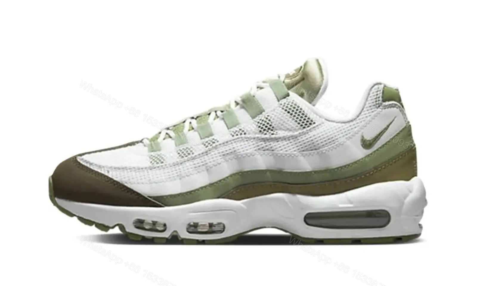 View 5 of Nike Air Max 95 White Medium Olive Oil Green FD0780-100