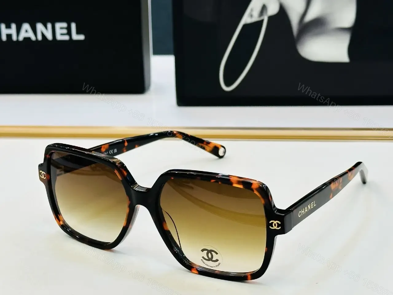 View 4 of Oversized Square Sunglasses – Green Lenses, Acetate, Luxe Comfort