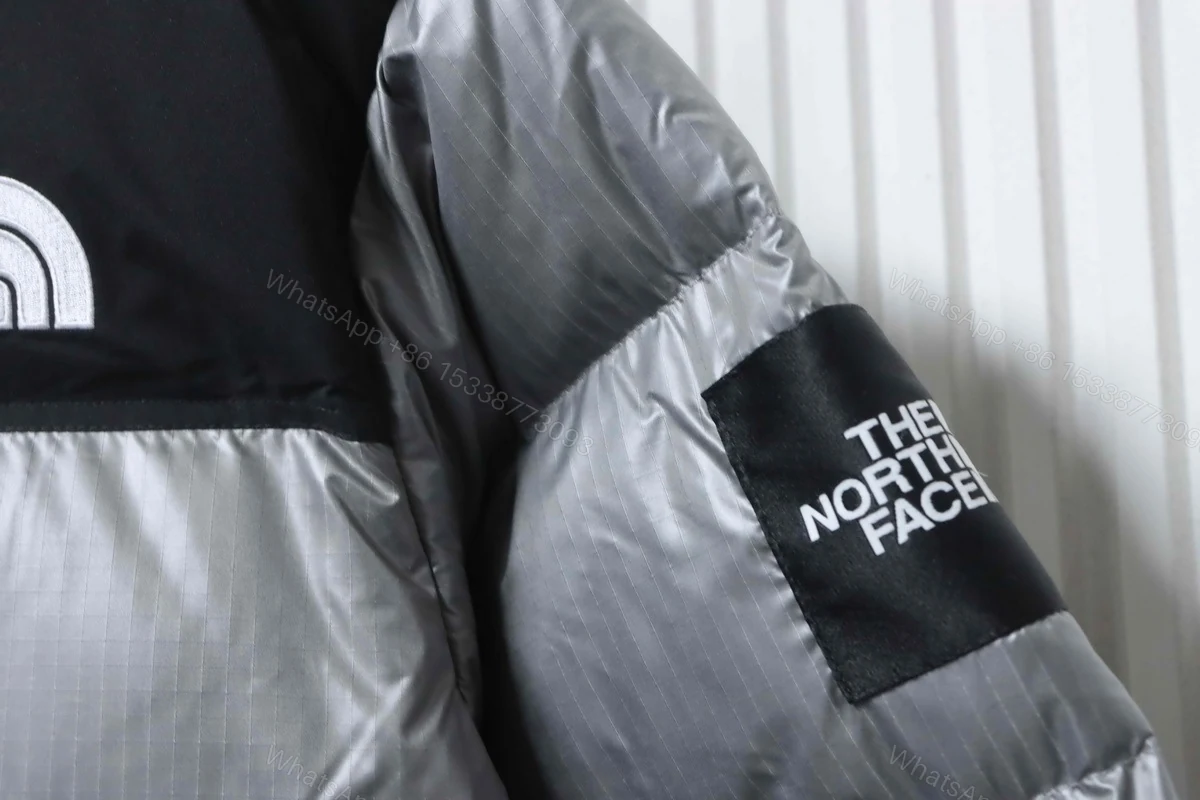 View 2 of TheNorthFace Large checkered down jacket 'Black Gray'