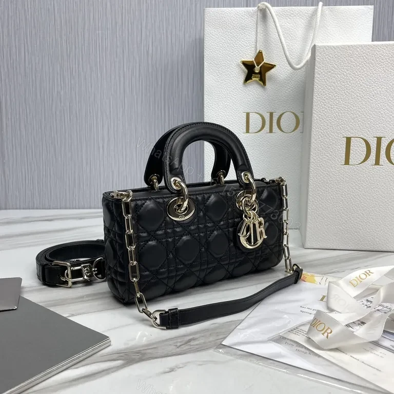 View 6 of Chic Quilted Mini Bag with Signature Charms - Dior-Inspired Luxe