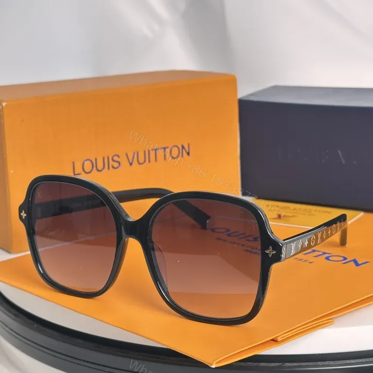 View 6 of Ivory-White Acetate Sunglasses: Luxe Oversized Glasses with LV Detail