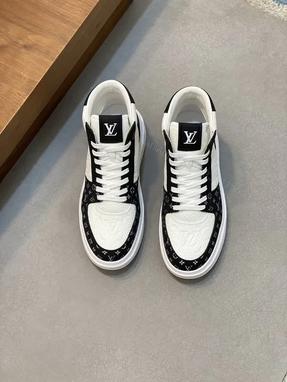 View 2 of Luxe LV-Style High-Top Sneakers: Monogram Contrast