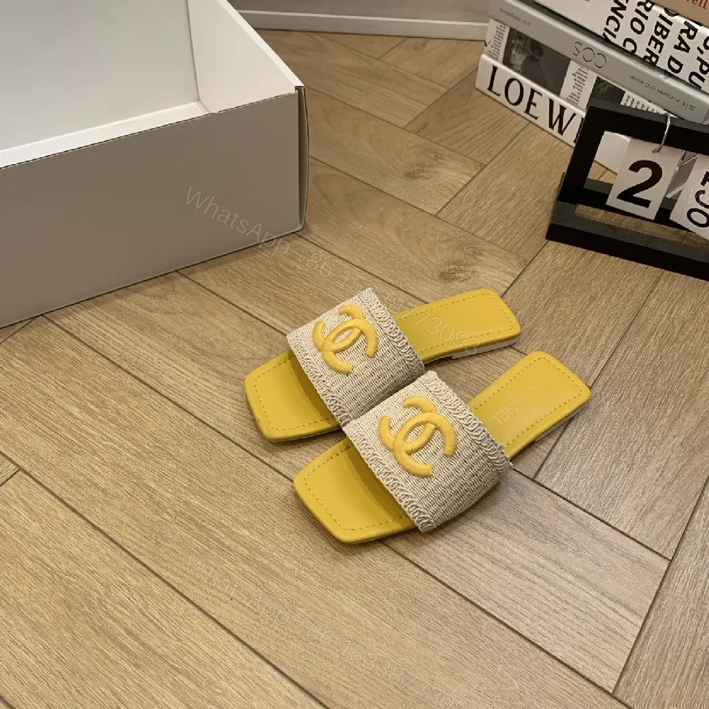 Yellow Strap Textured Slide – Designer-Inspired Comfort Slide — view 1