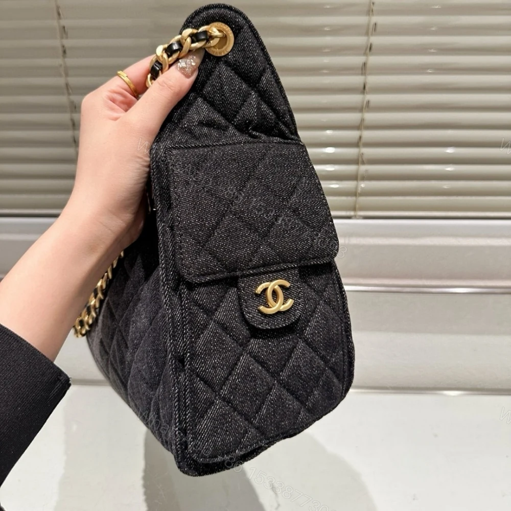 View 5 of Chanel 25 Small Handbag Washed Denim Black 26Cm AS5293 B20520 U0725