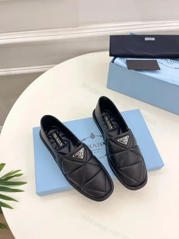 View 3 of Quilted Leather Slip-Ons with Prada Triangle - All-Day Comfort