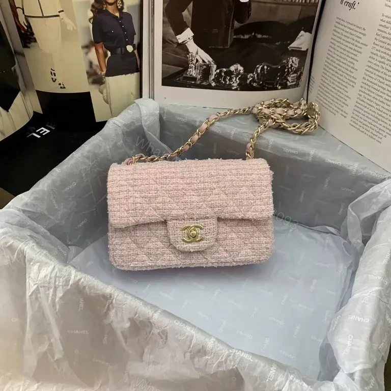 View 5 of Chic Knit Flap Bag with Gold Chain Strap - Luxury Everyday