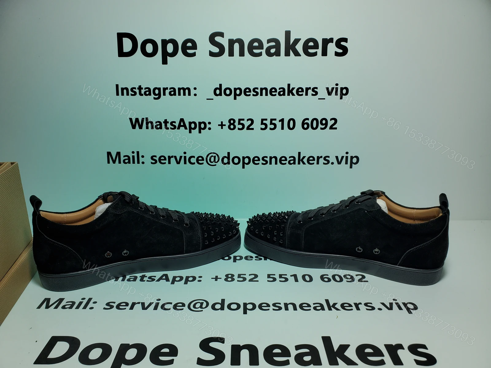 View 3 of Christian Louboutin Louis Junior Spikes Flat Black 1130573CM53