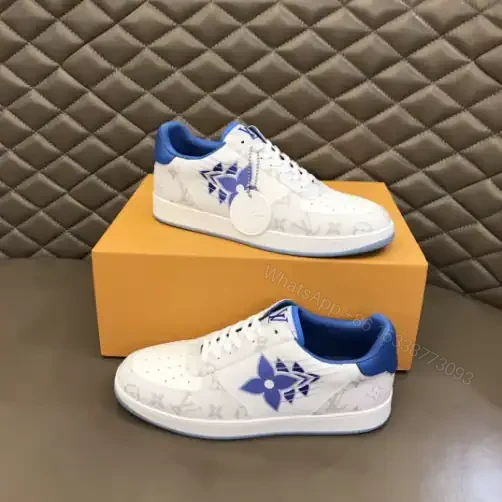 View 3 of LOUIS VUITTON RIVOLI SNEAKERS IN WHITE CALF LEATHER AND MONOGRAM CANVAS – LSVT367
