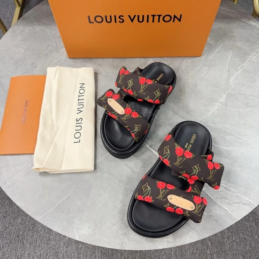 View 3 of LOUIS VUITTON X TAKASHI MURAKAMI MULE PLANO POOL PILLOW COMFORT CHOCOLATE BROWN 1AHME4
