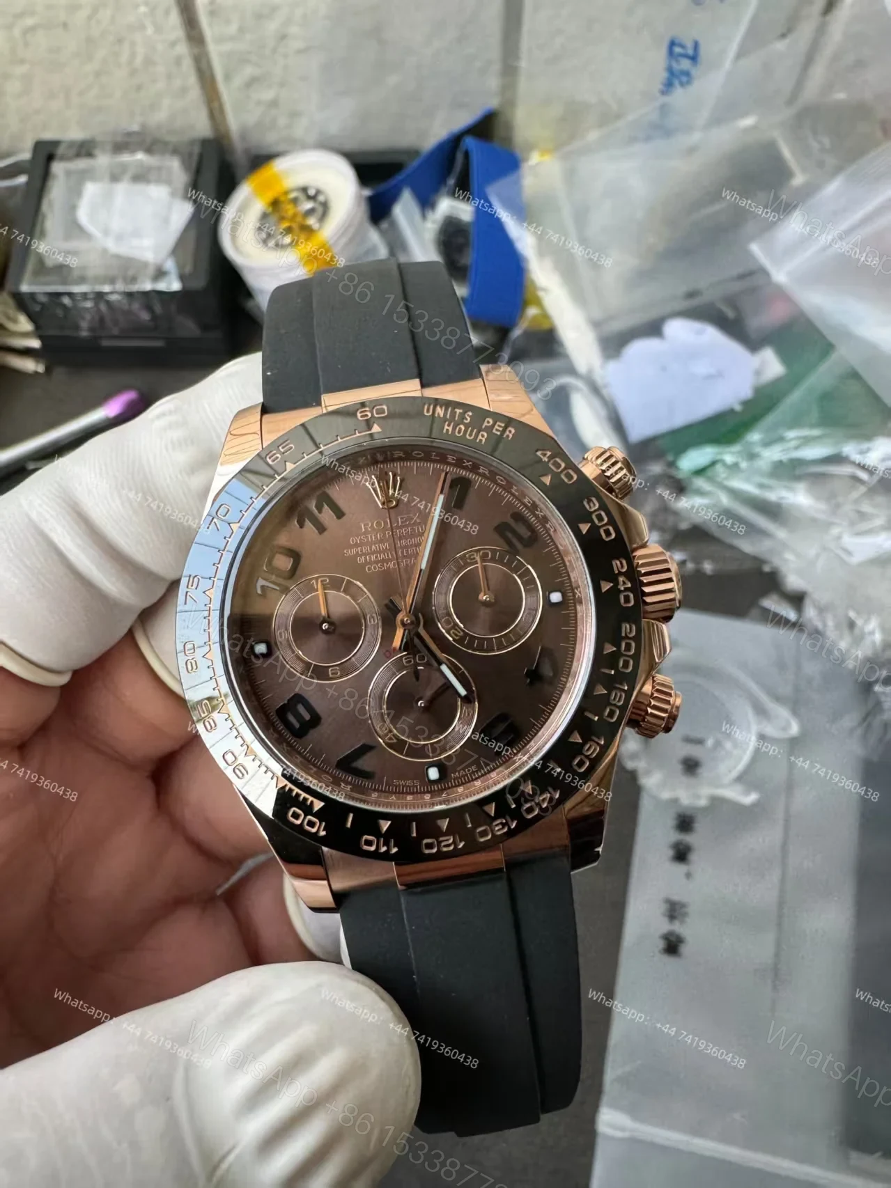 View 6 of Rolex Daytona Super Clone M116515LN-0015 Rose Gold Chocolate Dial 4130 Movement