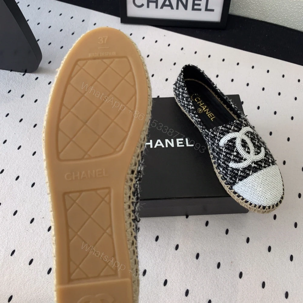 View 9 of 高仿Chanel*G45602D編織底漁夫鞋黑色免檢版