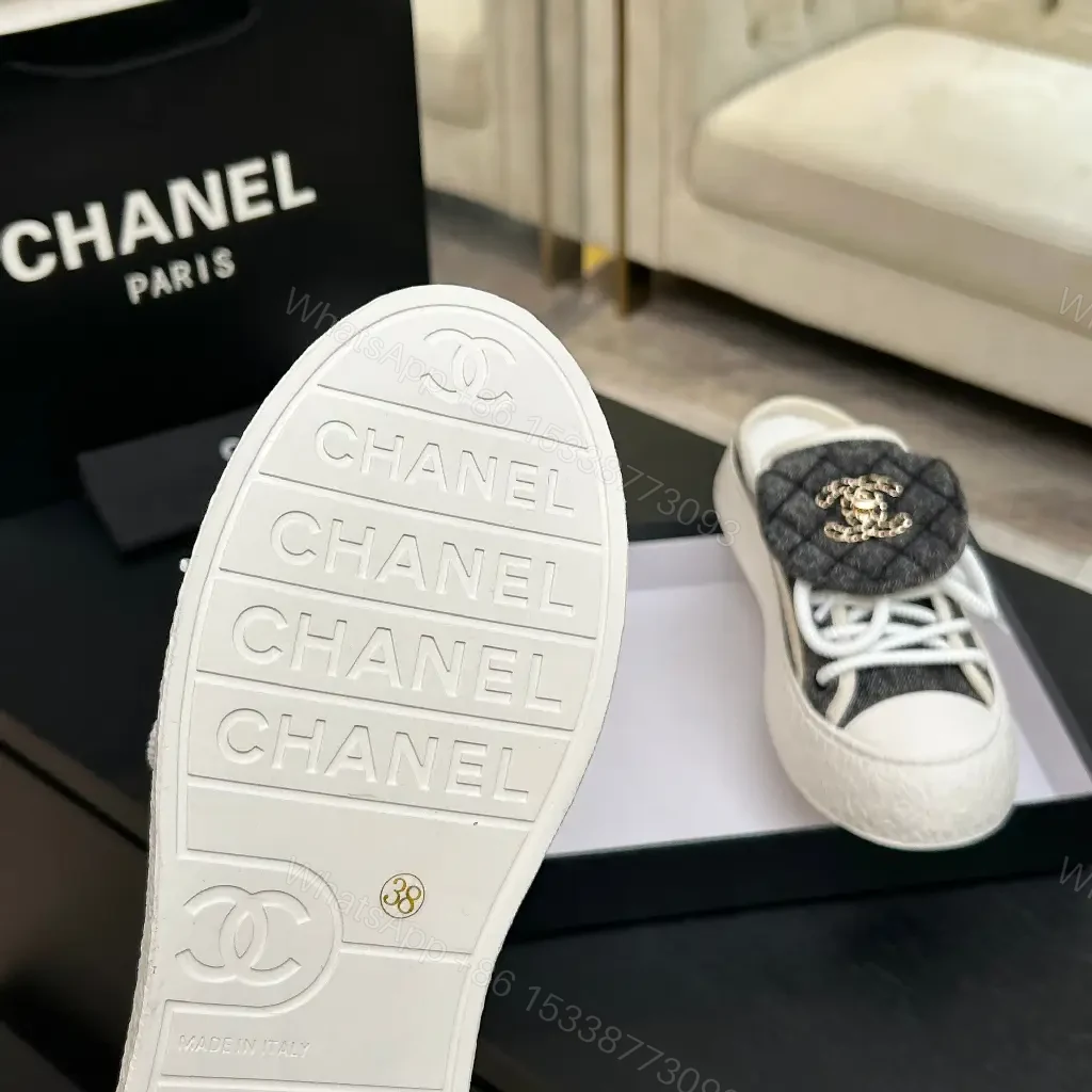 View 7 of Denim Slip-Ons: Luxe Crest Quilted Slip-On Sneakers