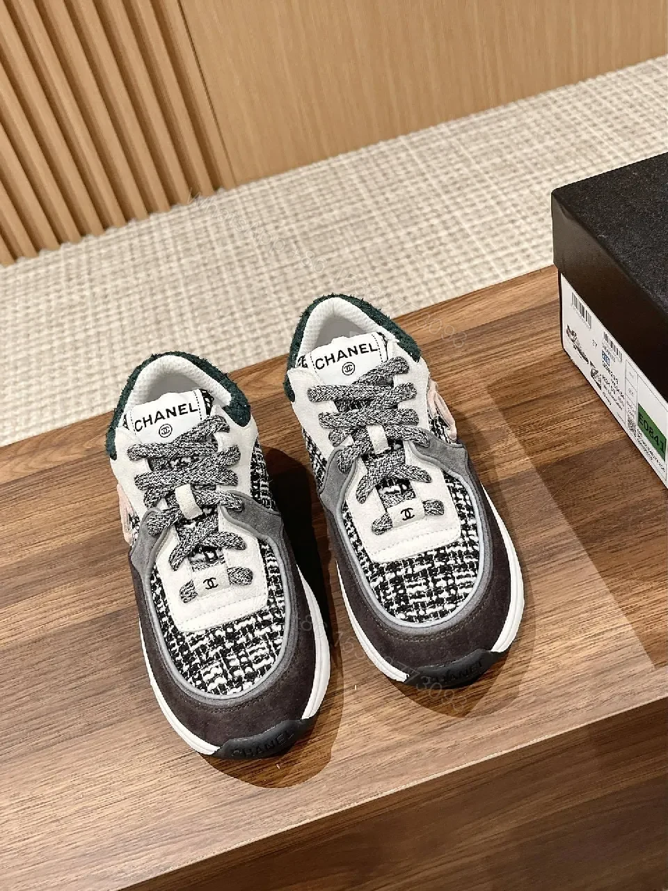 View 8 of Textured Knit Luxe Sneakers: Monochrome Comfort, Designer-Inspired