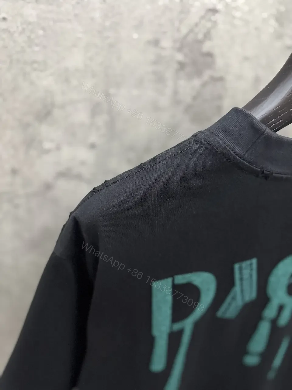View 2 of Turquoise Logo Minimalist Tee – Soft-Cotton Luxury Shirt