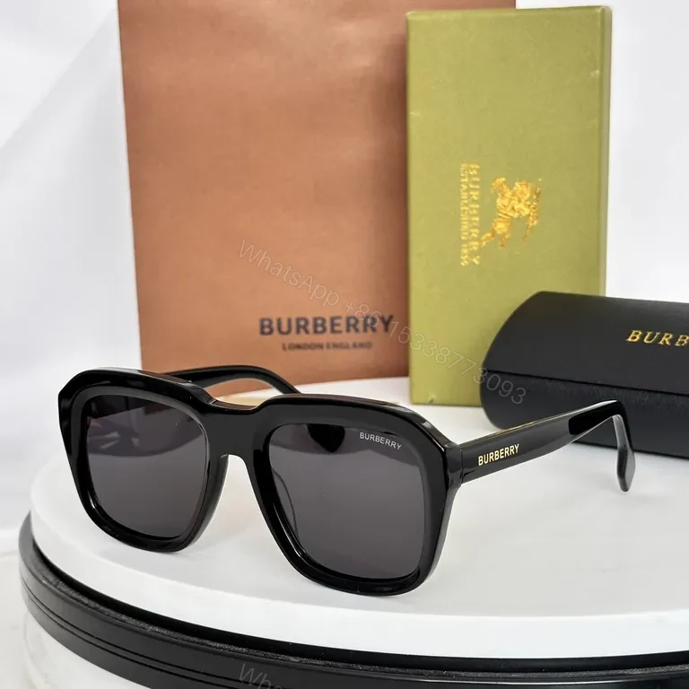 View 6 of Bold White Frame Sunglasses - Burberry Gradient Lenses, Modern Luxury
