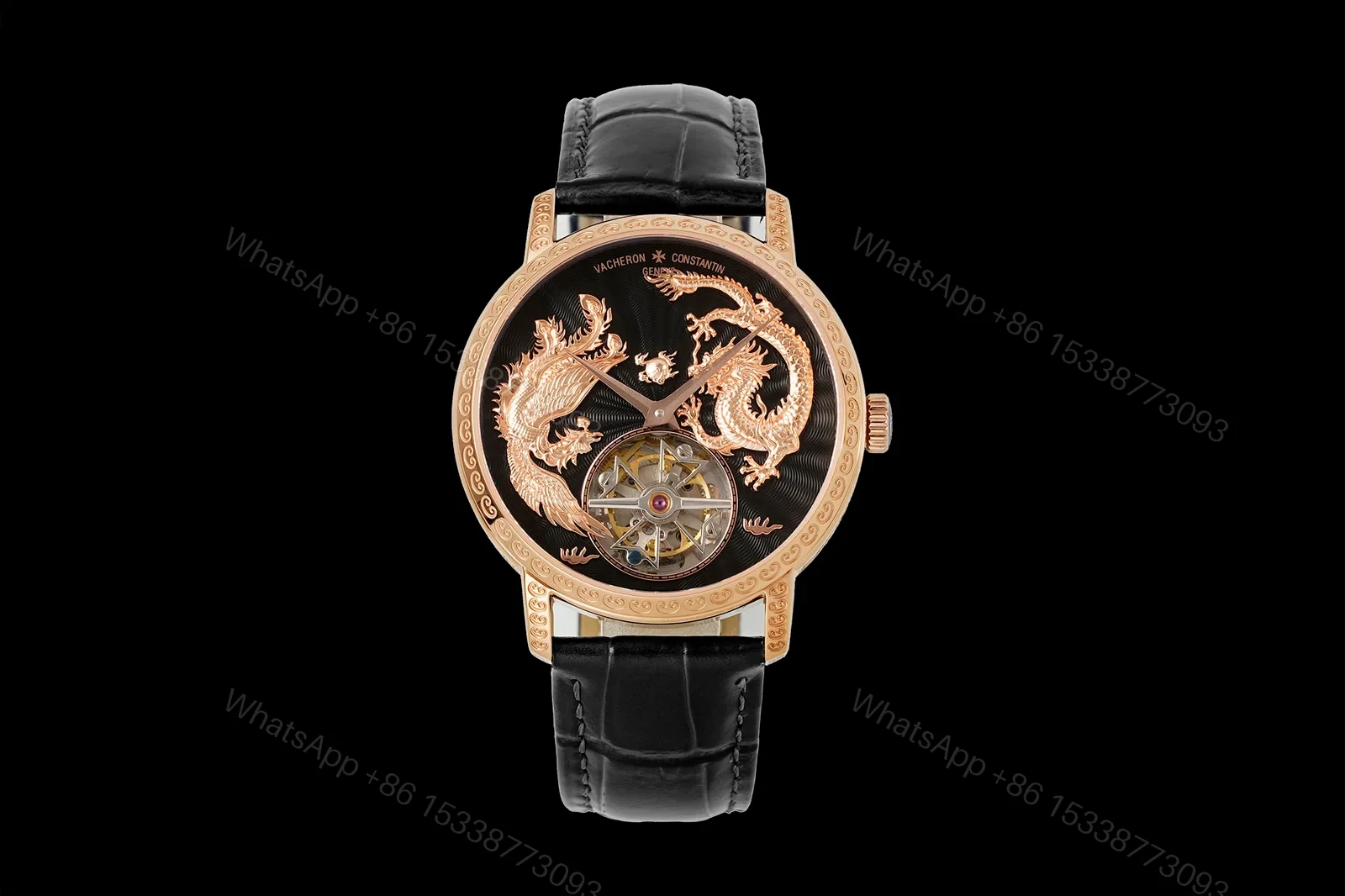 Vacheron Constantin Traditionnelle Tourbillon Phoenix and the Dragon Pink Gold Black Dial 6040T/000R-B961 — view 1