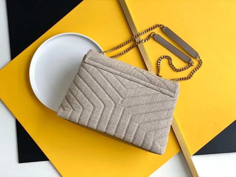 View 2 of Saint Laurent Beige Suede Y Quilted Monogram