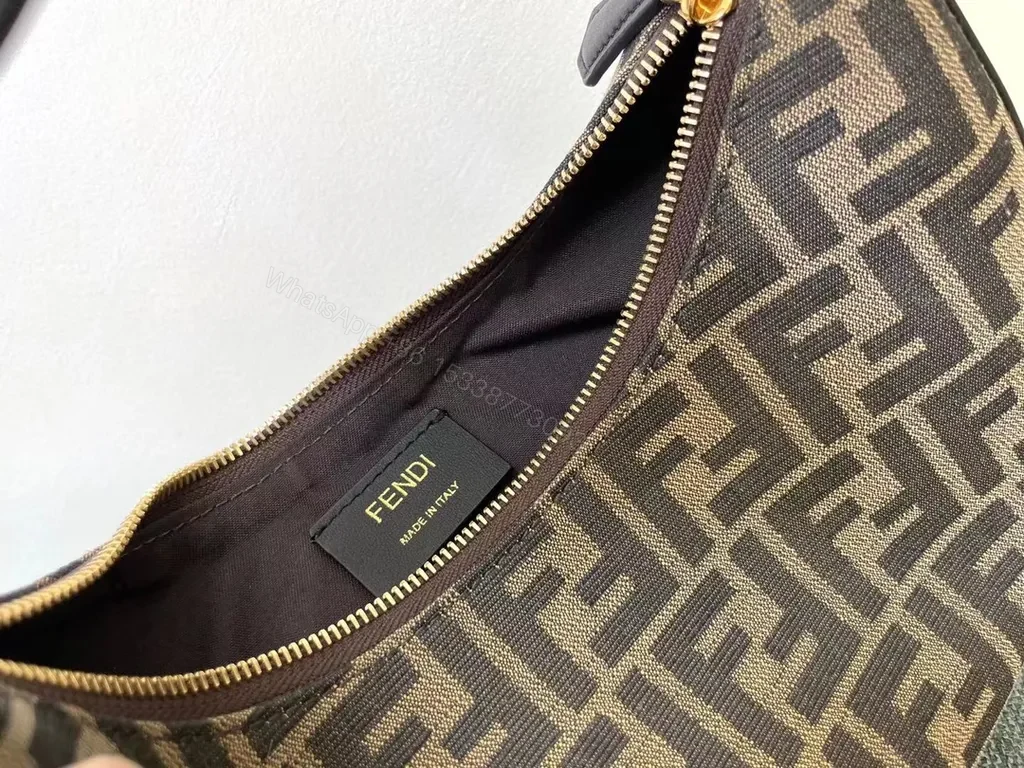 View 6 of Bold Logo Hobo Bag: Monogramed Leather & Canvas, Gold Accents