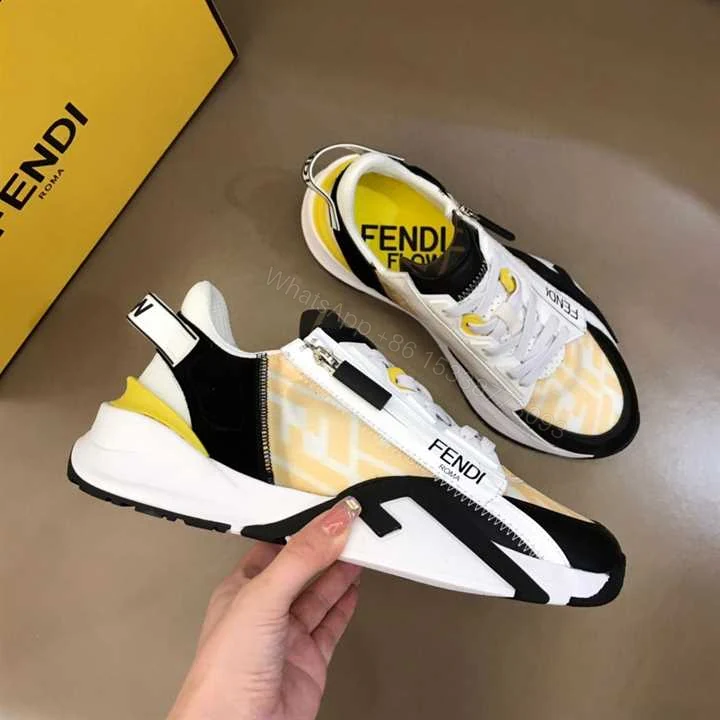 View 6 of FENDI FLOW YELLOW NYLON LOW TOPS SNEAKERS – FD01